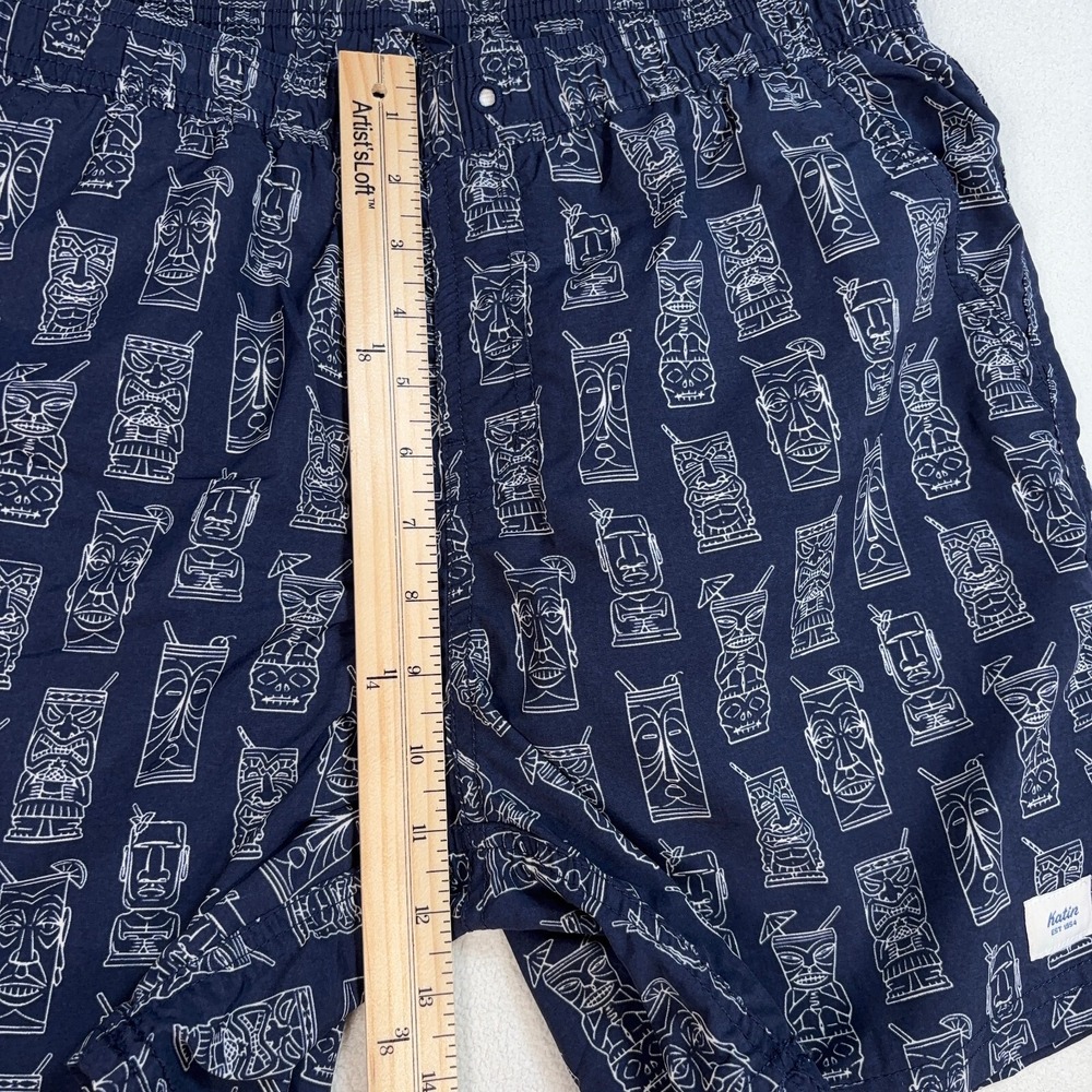 Katin Tiki Volley Swim Trunks Mens S Navy Mesh Lined Pocket Nylon *No Drawstring - Picture 11 of 15